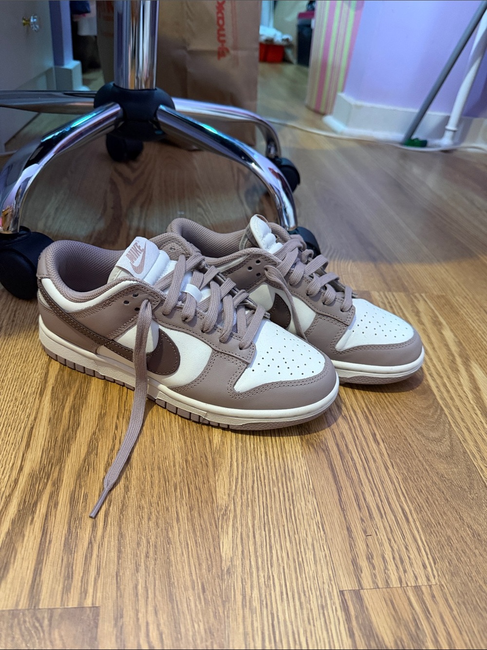 Nike Low-Top Sneakers in Taupe and White (worn once)